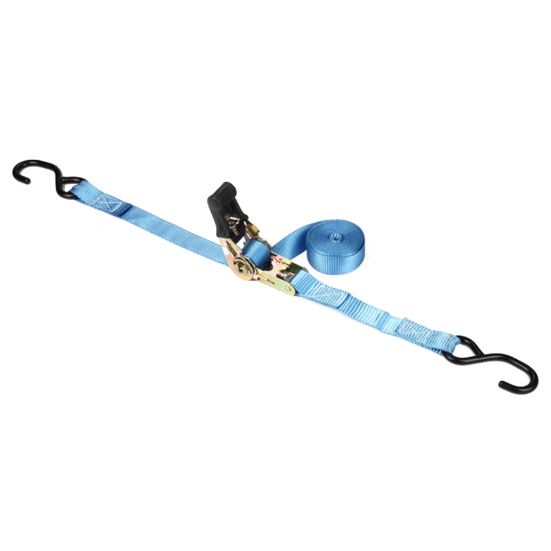 1 polegada 25mm 800 kg tiras de amarração de catraca com gancho S preto